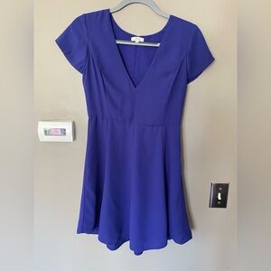 WILFRED X ARITZIA Blue 100% Silk Fit & Flare Skater Mini Dress Size 2